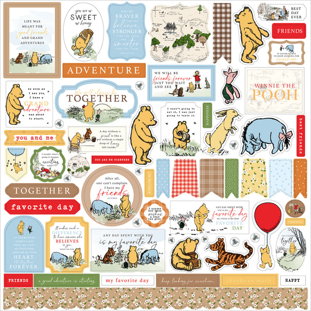 Echo Park - Winnie The Pooh - 12x12 Element Sticker Sheet – Country ...