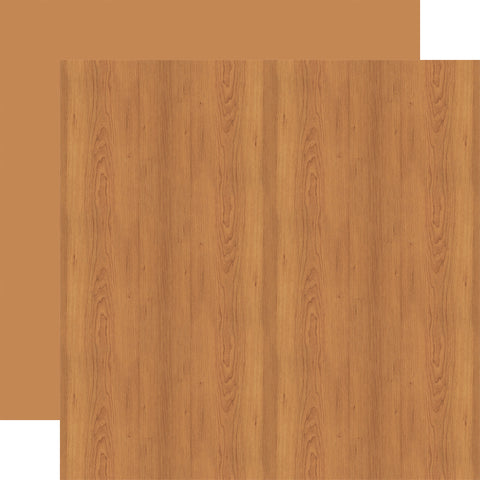 Echo Park - Warm Wood Grains- 12x12 Single Sheet / Brown Wood Grain