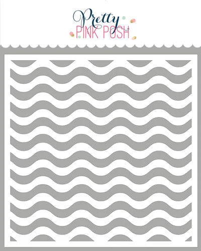 Pretty Pink Posh - Wavy Stripes Stencil