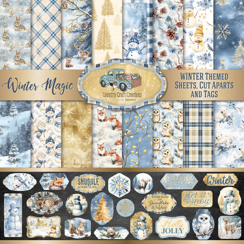 Country Craft Creations - Winter Magic - 8x8 - 28 Sheets - Cotton Bristol