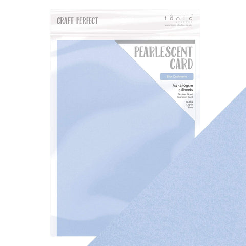 Tonic Studio - Craft Perfect Iridescent Glitter Cardstock - 8.5"X11" 5/Pkg - Blue Cashmere