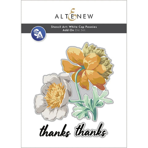 Altenew - Stencil Art: White Cap Peonies Add-On Die