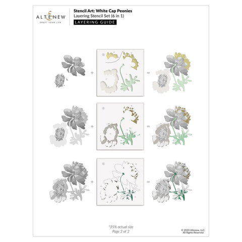 Altenew - Stencil Art: White Cap Peonies Layering Stencil Set