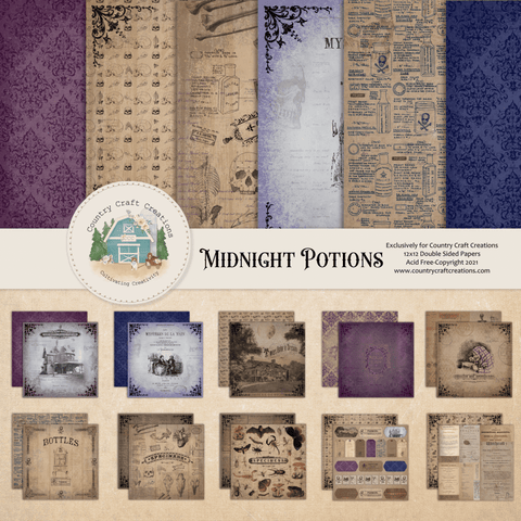 Country Craft Creations - Midnight Potion - 12x12 - 28 Sheets - Cotton Bristol