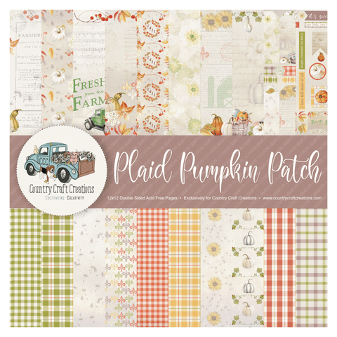 Country Craft Creations - Plaid Pumpkin Patch - 8x8 - 31 Sheets - Cotton Bristol