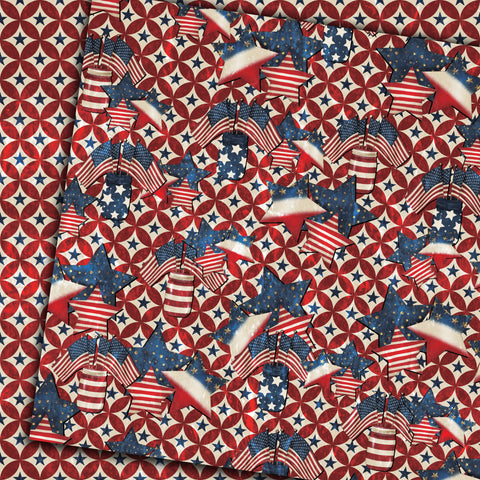 Country Craft Creations - Stars and Stripes - 28 12x12 sheets  - Cotton Bristol
