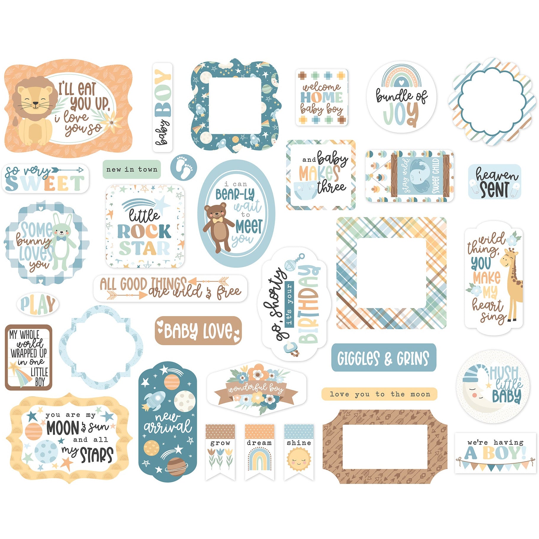 Echo Park - Our Baby Boy - Frames & Tags