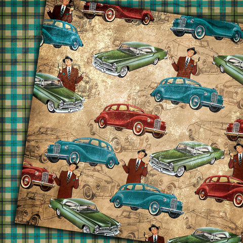 Country Craft Creations - Retro Men - 12x12 - 28 Sheets- Cotton Bristol