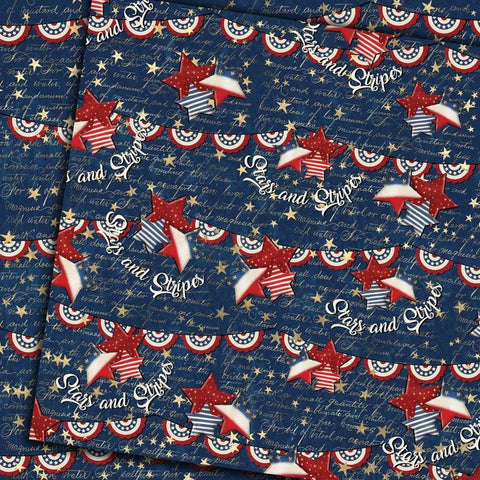 Country Craft Creations - Stars and Stripes - 28 12x12 sheets  - Cotton Bristol